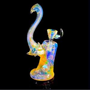 Gold and Silver Fumed 10mm Dewar Sherlock Bubbler